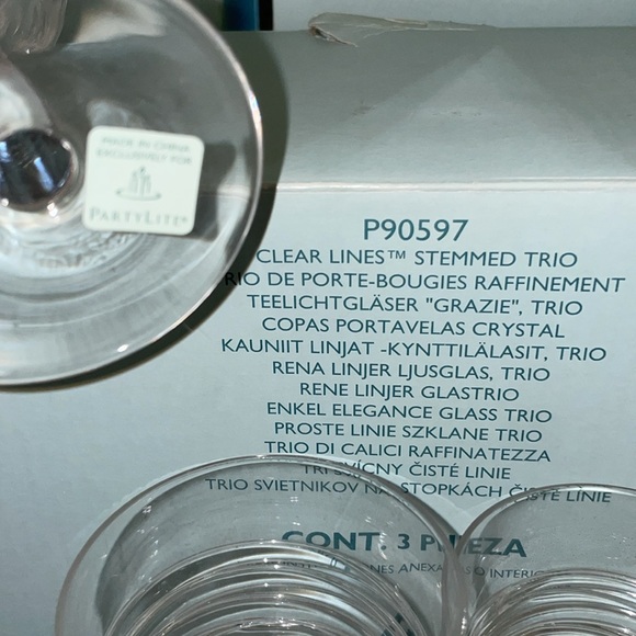 3 pc Partylite stemmed candle holders - Picture 8 of 10